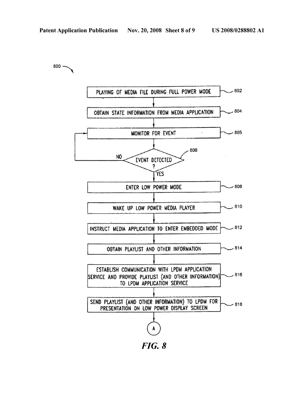 METHOD AND APPARATUS FOR OPERATING AN ELECTRONIC DEVICE IN A LOW POWER MODE - diagram, schematic, and image 09