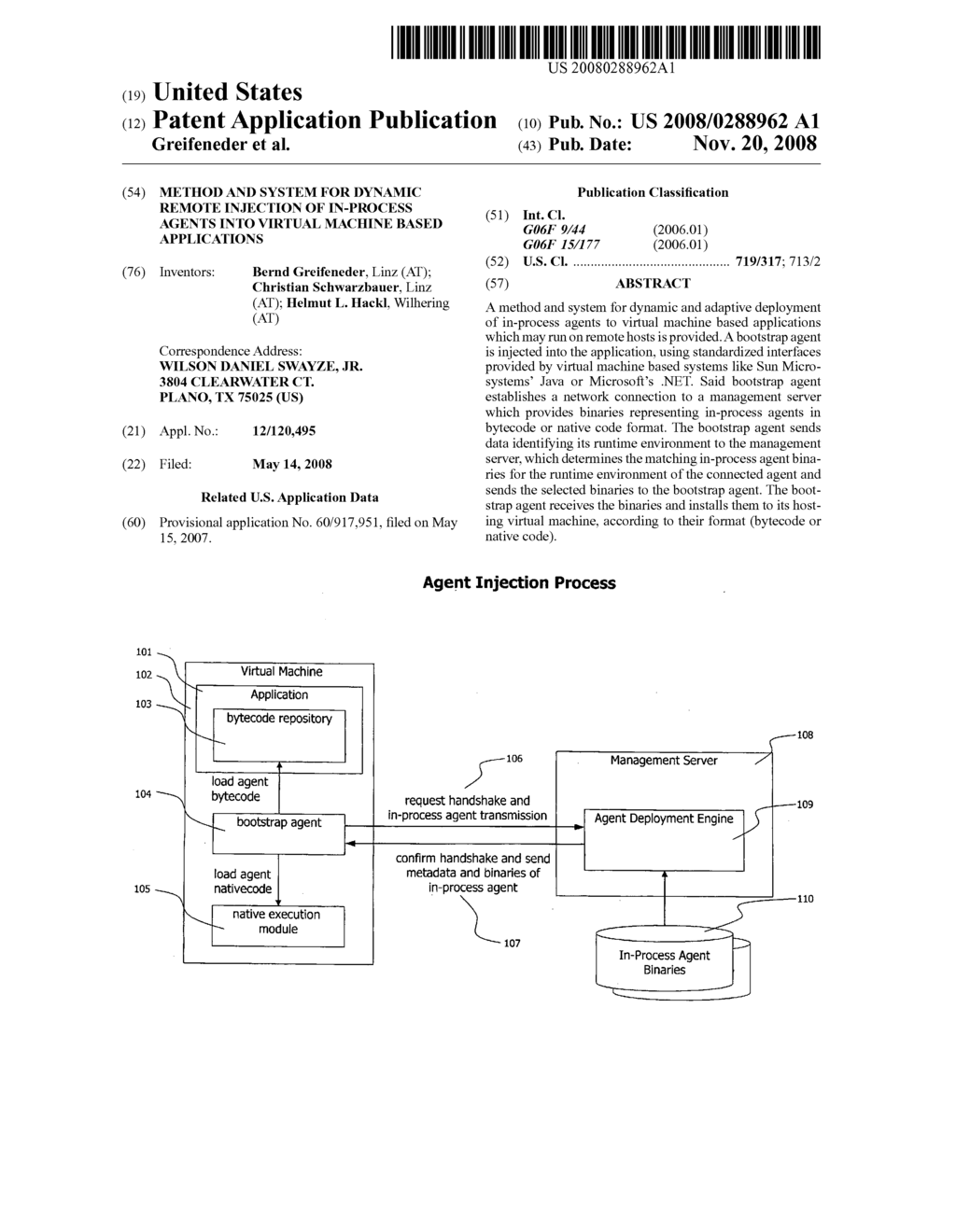 Method and System for Dynamic Remote injection of In-process Agents into Virtual Machine based Applications - diagram, schematic, and image 01