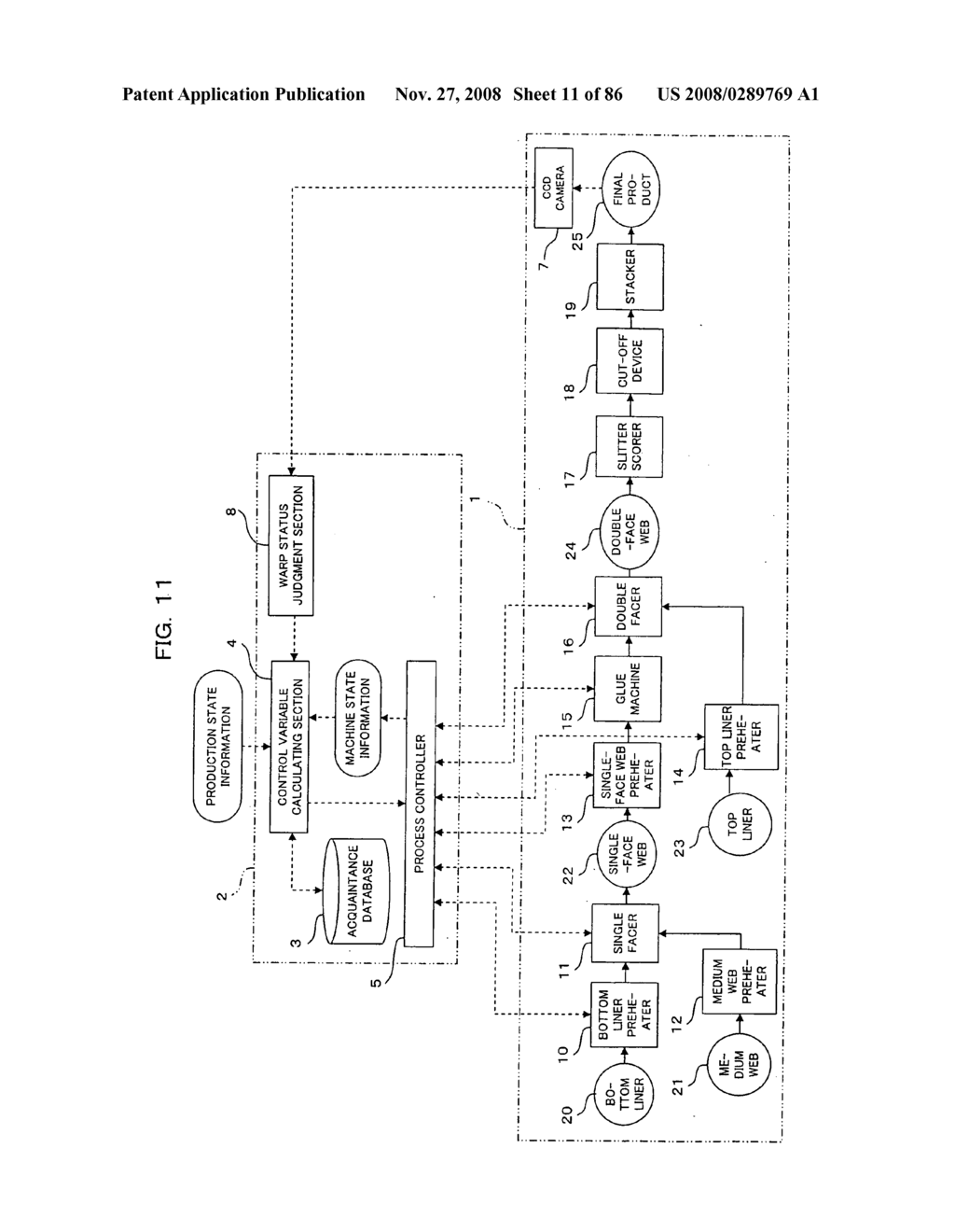 System for fabricating corrugated board - diagram, schematic, and image 12