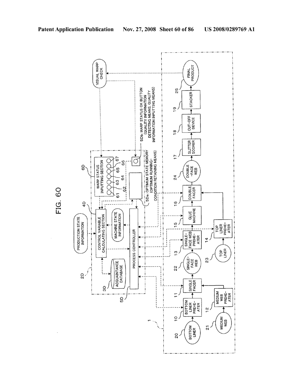 System for fabricating corrugated board - diagram, schematic, and image 61