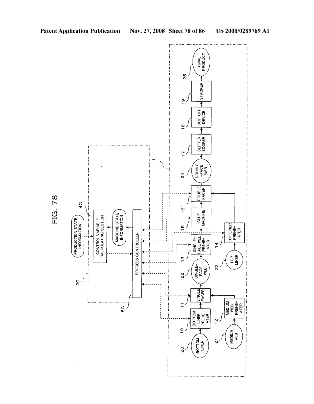 System for fabricating corrugated board - diagram, schematic, and image 79