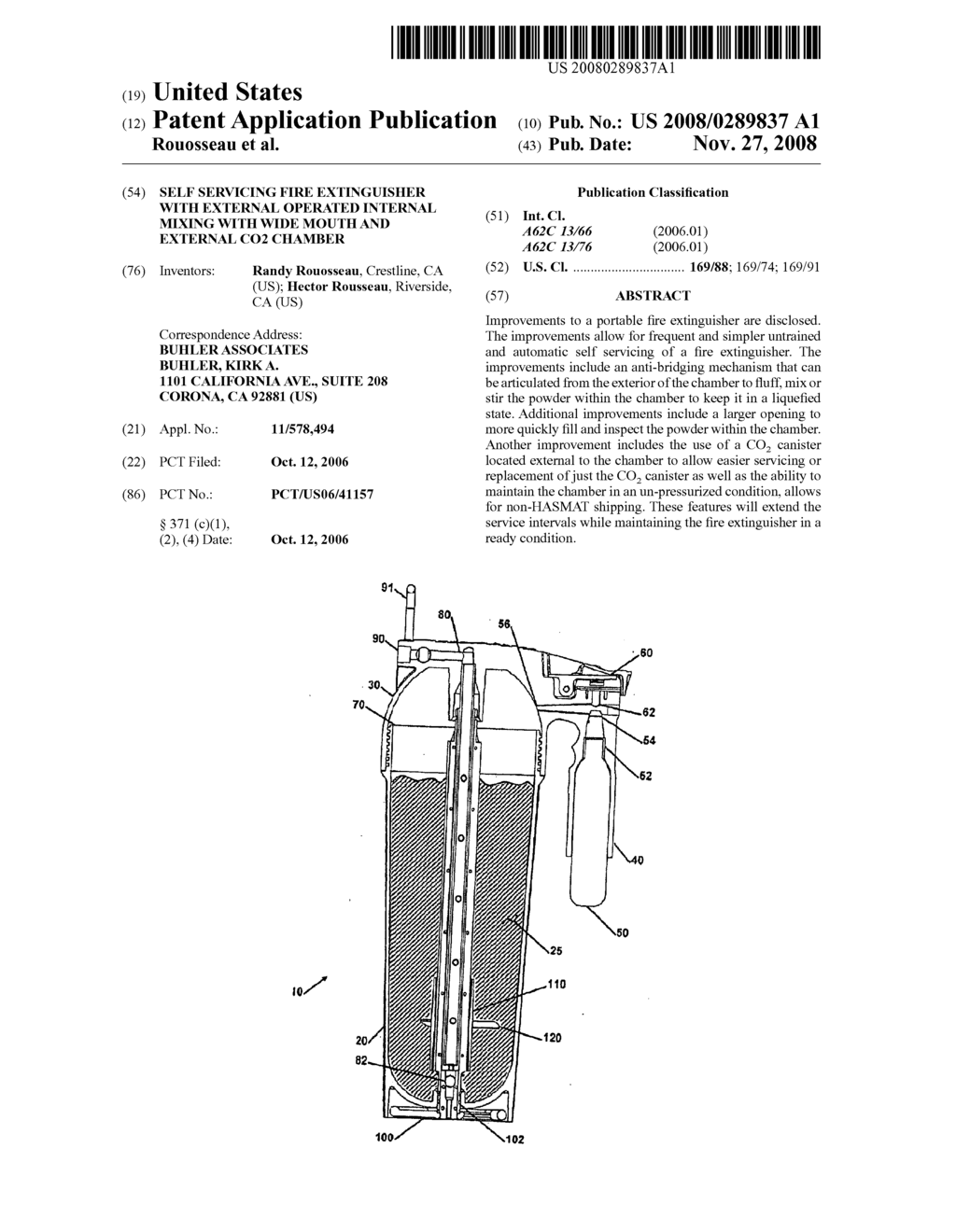 Self Servicing Fire Extinguisher with External Operated Internal Mixing with Wide Mouth and External Co2 Chamber - diagram, schematic, and image 01