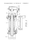 Braking structure of a lathe for allowing a workpiece to be gripped in position diagram and image