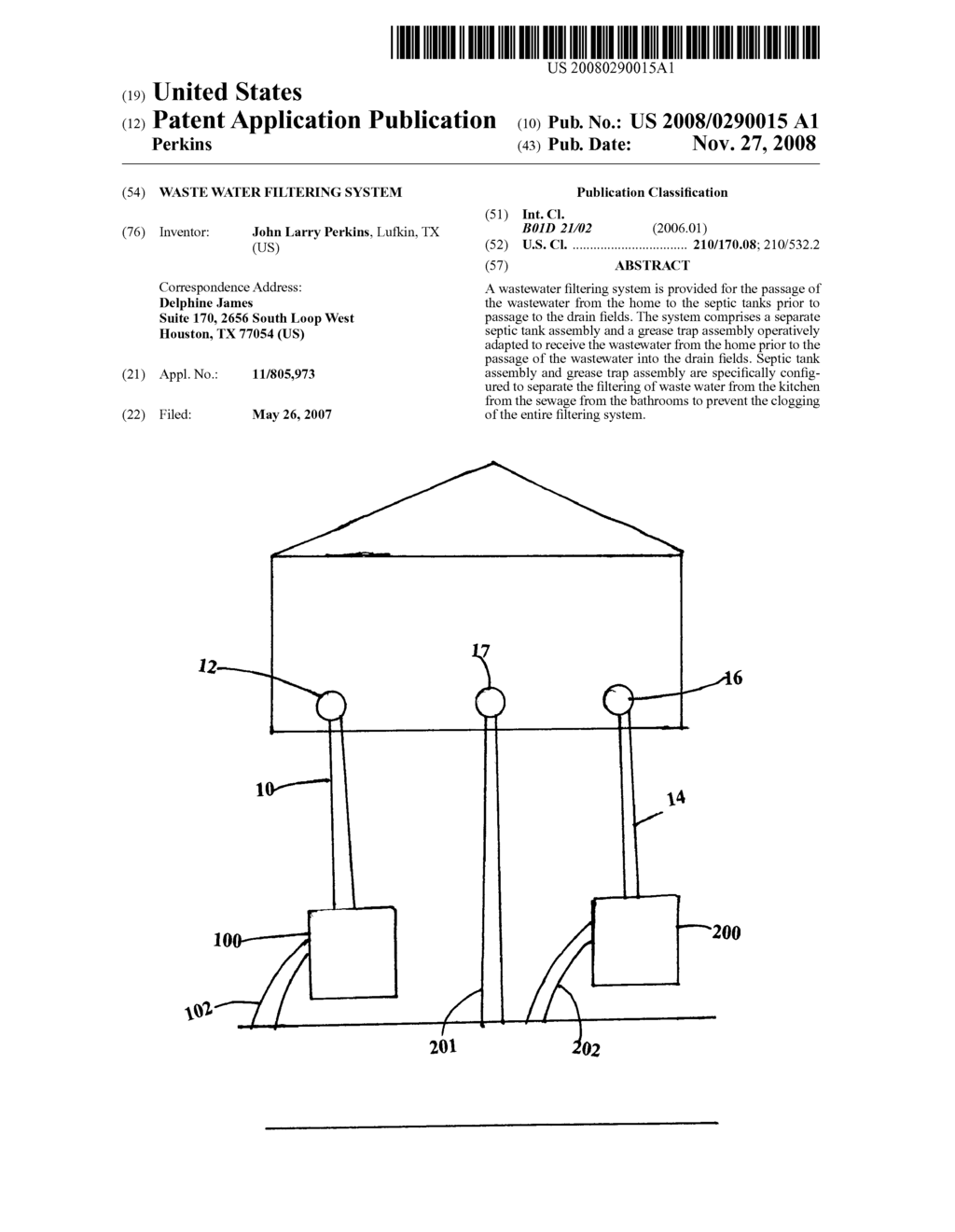 Waste water filtering system - diagram, schematic, and image 01