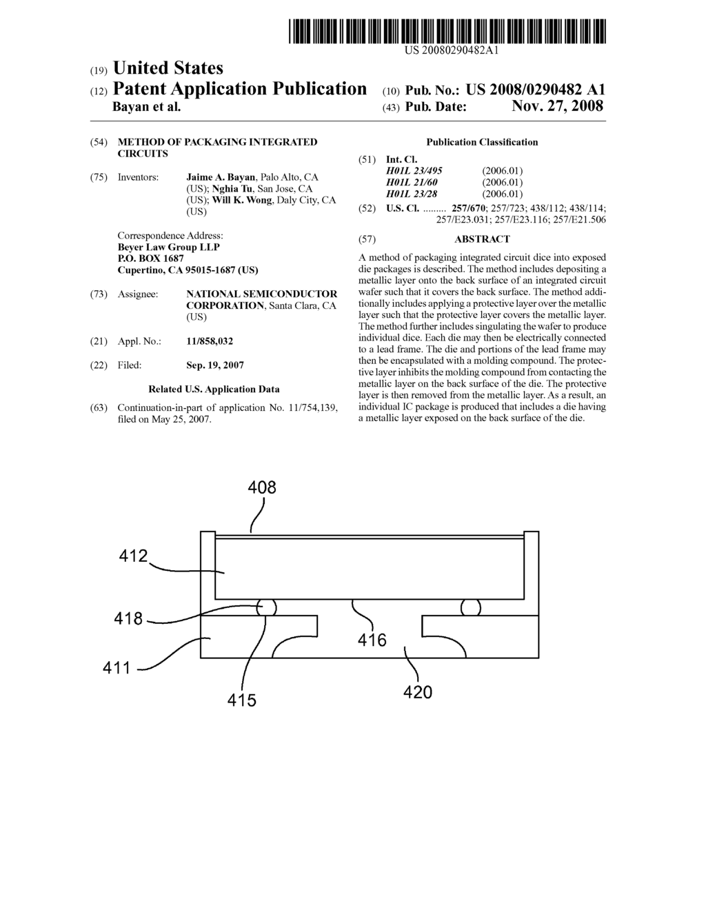 METHOD OF PACKAGING INTEGRATED CIRCUITS - diagram, schematic, and image 01