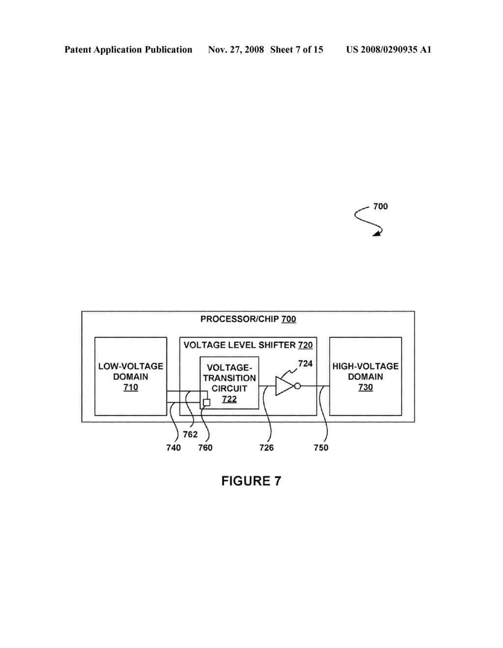 APPARATUS AND METHOD FOR PREVENTING CURRENT LEAKAGE WHEN A LOW VOLTAGE DOMAIN IS POWERED DOWN - diagram, schematic, and image 08