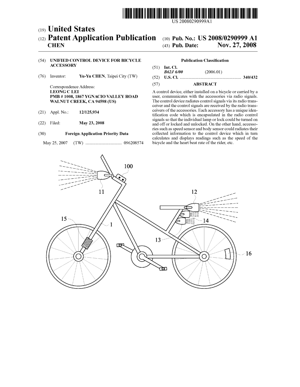 UNIFIED CONTROL DEVICE FOR BICYCLE ACCESSORY - diagram, schematic, and image 01
