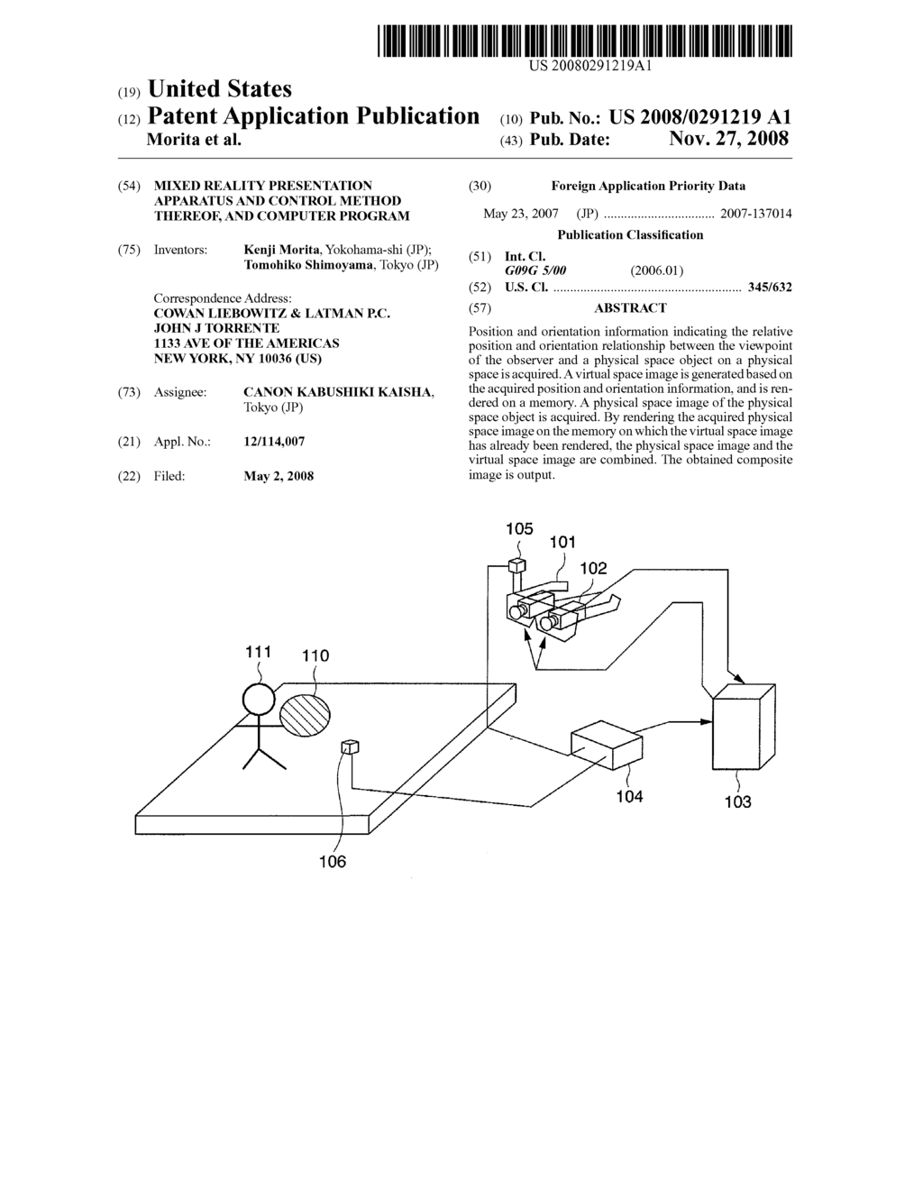 Mixed reality presentation apparatus and control method thereof, and computer program - diagram, schematic, and image 01