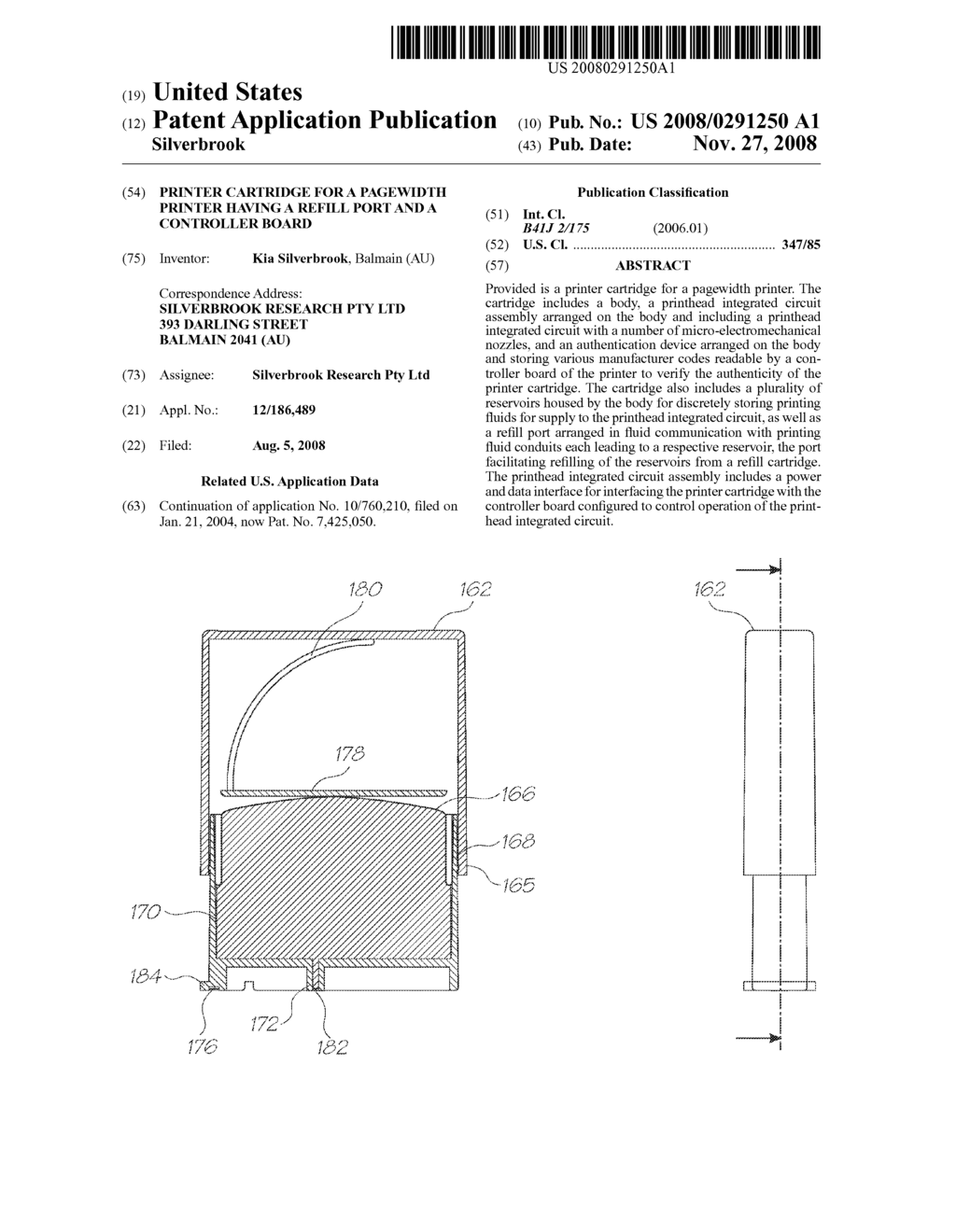 PRINTER CARTRIDGE FOR A PAGEWIDTH PRINTER HAVING A REFILL PORT AND A CONTROLLER BOARD - diagram, schematic, and image 01