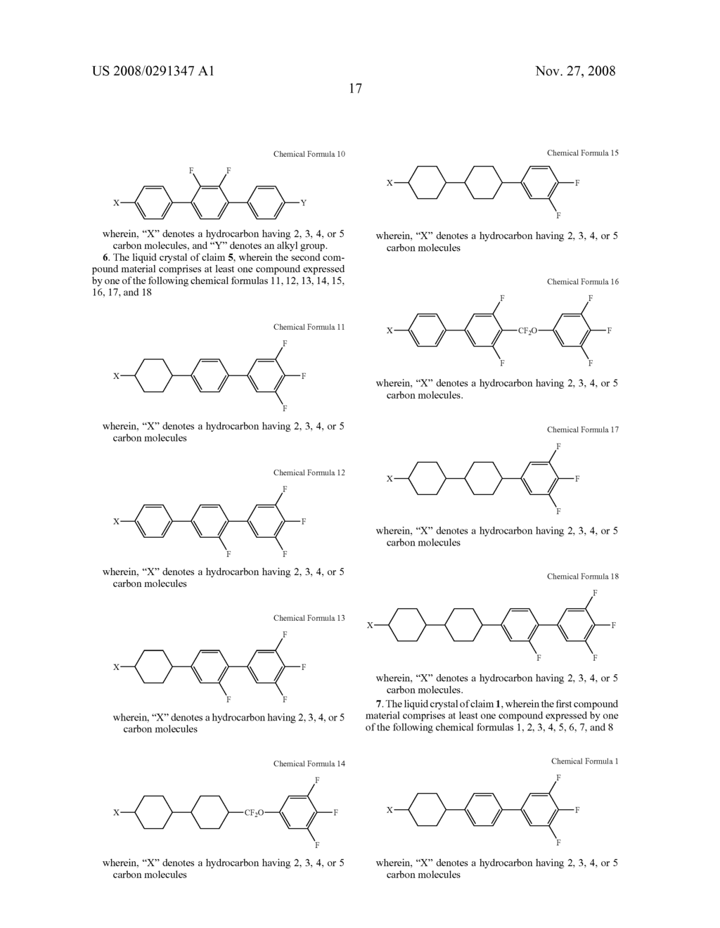 LIQUID CRYSTALS AND LIQUID CRYSTAL DISPLAY APPARATUS EMPLOYING THE SAME - diagram, schematic, and image 29