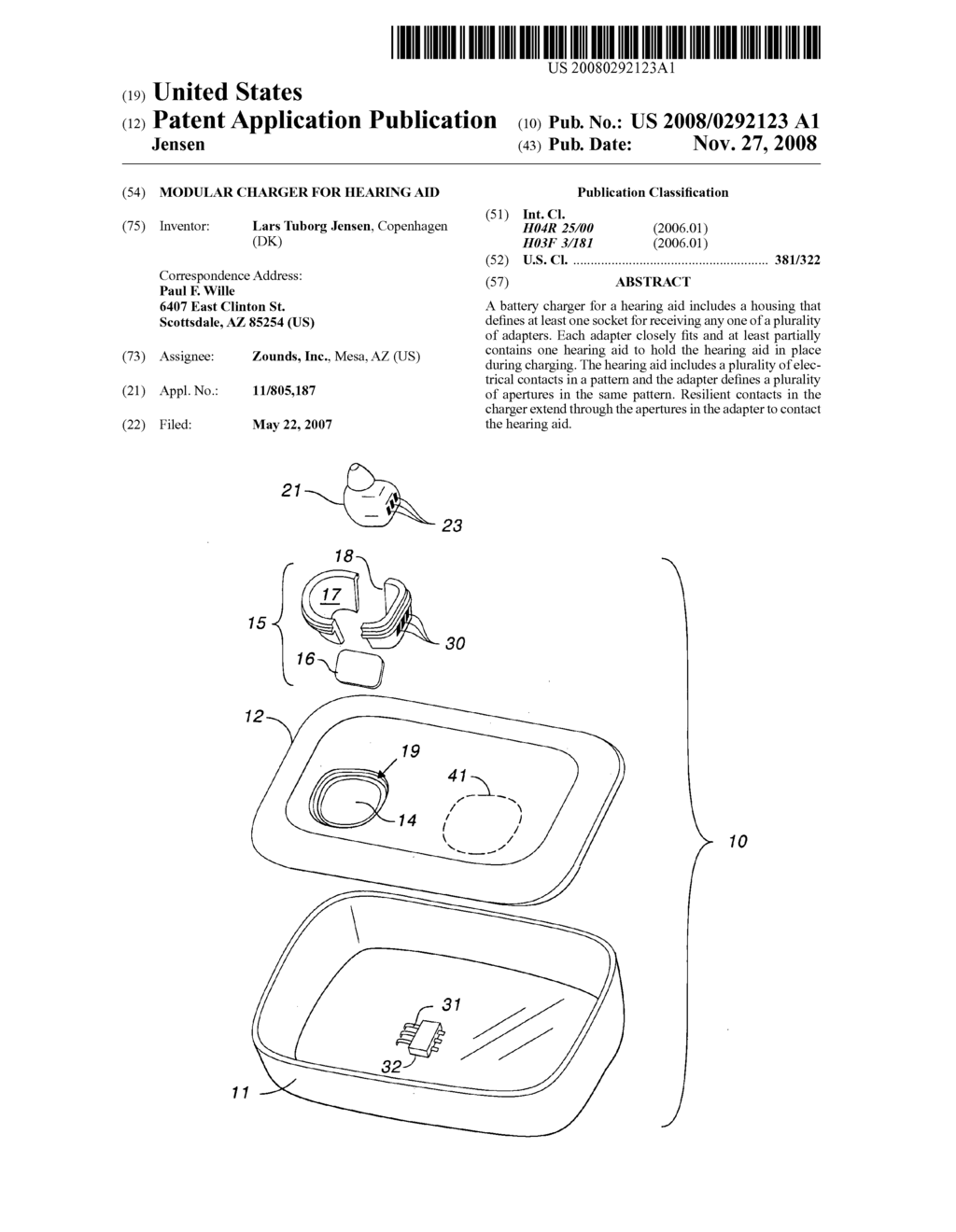 Modular charger for hearing aid - diagram, schematic, and image 01