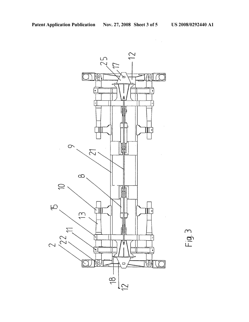 Device for longitudinal adjustment of a spreader - diagram, schematic, and image 04