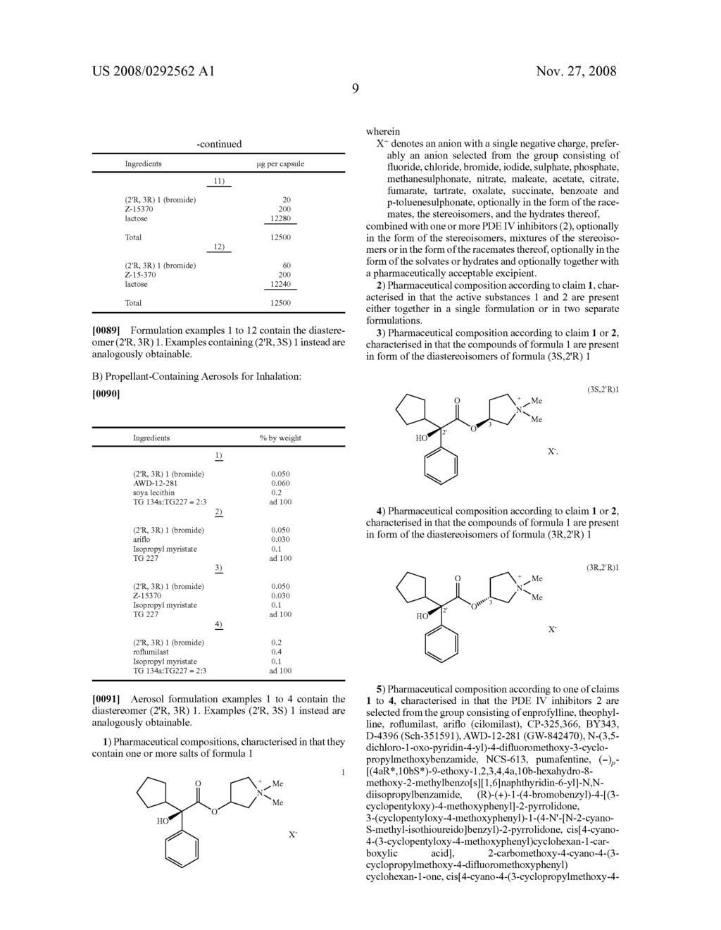 Medicaments For Inhalation Comprising Pde IV Inhibitors and Enantiomerically Pure Glycopyrrolate Salts - diagram, schematic, and image 11