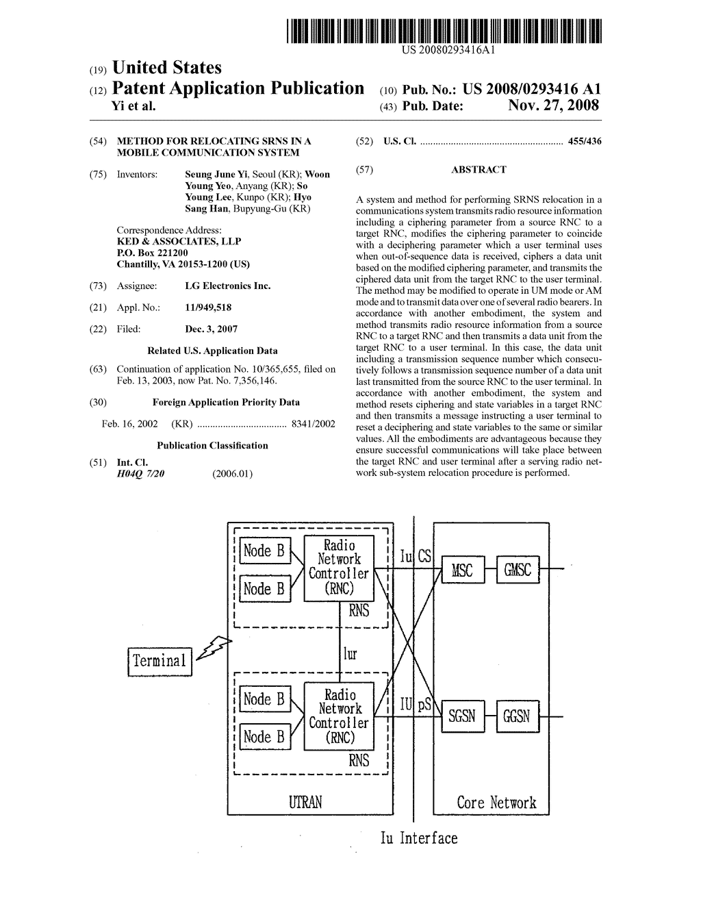 METHOD FOR RELOCATING SRNS IN A MOBILE COMMUNICATION SYSTEM - diagram, schematic, and image 01