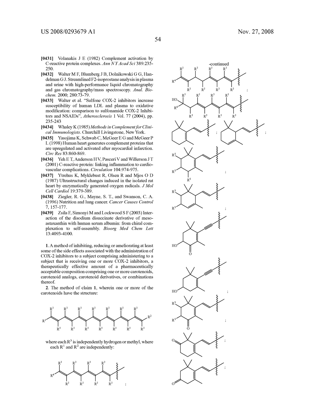 Use of carotenoids and/or carotenoid derivatives/analogs for reduction/inhibition of certain negative effects of COX inhibitors - diagram, schematic, and image 71