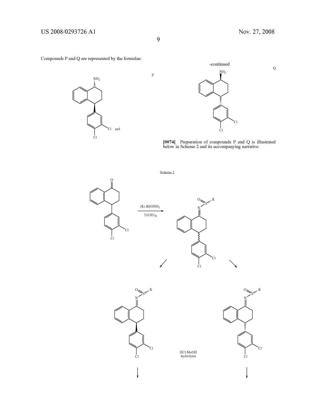 Combinations of Eszopiclone and Trans 4-(3,4-Dichlorophenyl)-1,2,3,4-Tetrahydro-N-Methyl-1-Napthalenamine or Trans 4-(3,4-Dichlorophenyl)-1,2,3,4-Tetrahydro-1-Napthalenamine, and Methods of Treatment of Menopause and Mood, Anxiety, and Cognitive Disorders - diagram, schematic, and image 10