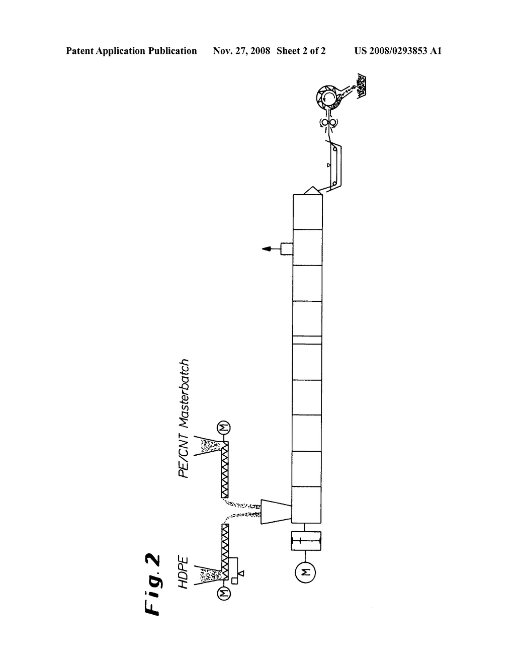 METHOD FOR PRODUCING CARBON NANOTUBE/POLYMER MIXTURES BY GAS-PHASE POLYMERIZATION - diagram, schematic, and image 03