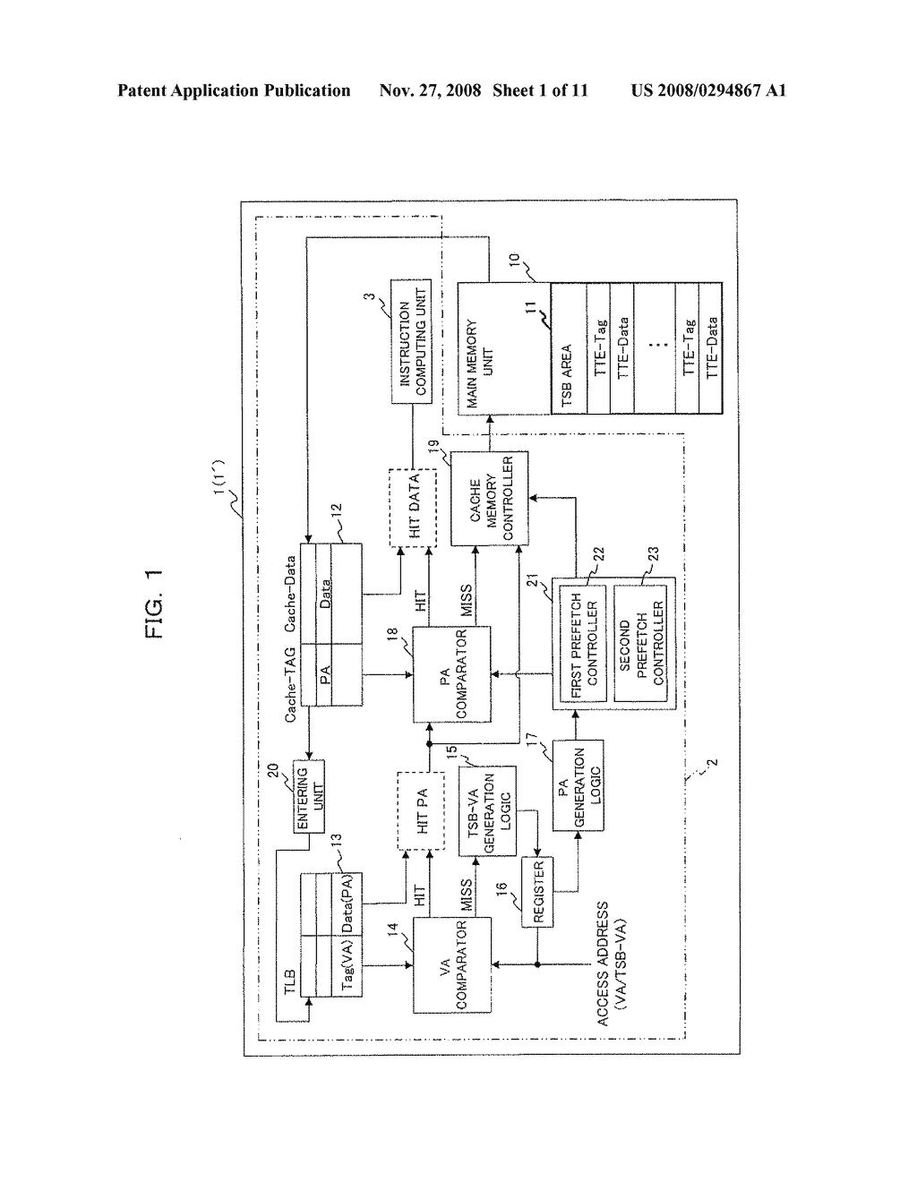 ARITHMETIC PROCESSOR, INFORMATION PROCESING APPARATUS AND MEMORY ACCESS METHOD IN ARITHMETIC PROCESSOR - diagram, schematic, and image 02