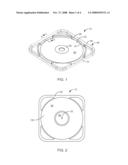 Compressible media disk storage trays diagram and image