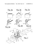 Assembly for applying a fluid behaviour substance, in particular for envelopes of letters provided with a closure strip diagram and image