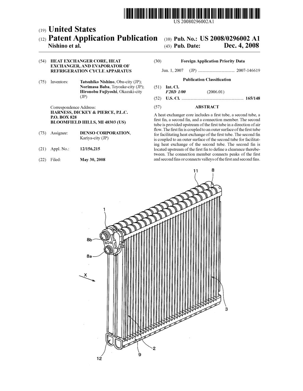 Heat exchanger core, heat exchanger, and evaporator of refrigeration cycle apparatus - diagram, schematic, and image 01