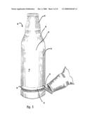 Combination bottle and bottle cap opener diagram and image