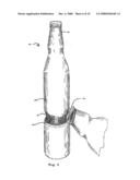 Combination bottle and bottle cap opener diagram and image