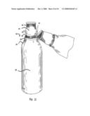 Combination bottle and bottle cap opener diagram and image