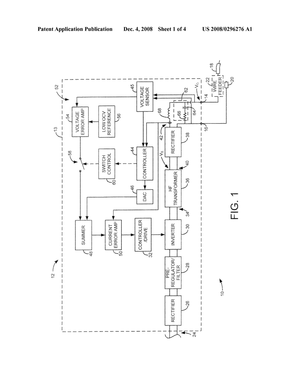 Welding-Type Power Source with Integrated Open-Circuit Voltage Controller - diagram, schematic, and image 02