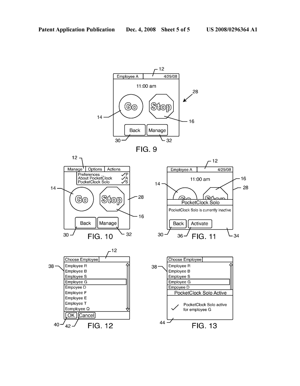 METHOD FOR TRACKING TIME ATTENDANCE OF EITHER A DEDICATED USER OR MULTIPLE NON-DEDICATED USERS, INTERCHANGEABLY, USING A SINGLE MULTI-FUNCTION ELECTRONIC HAND-HELD DEVICE - diagram, schematic, and image 06