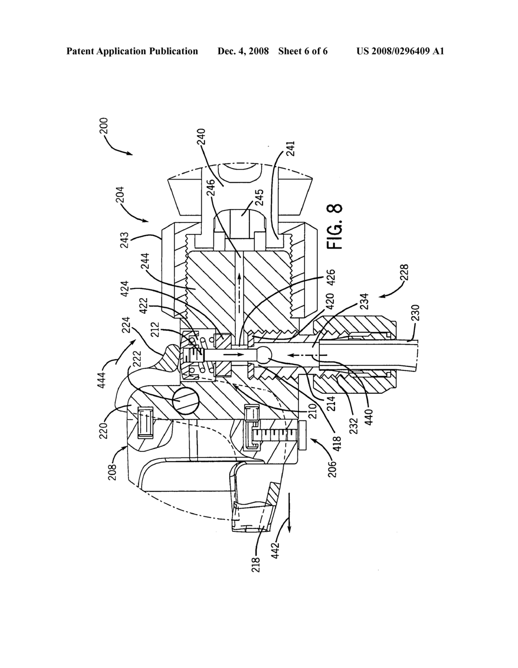 Airless spray gun having overhead valve and removable head - diagram, schematic, and image 07