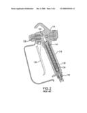 One piece airless spray gun housing diagram and image