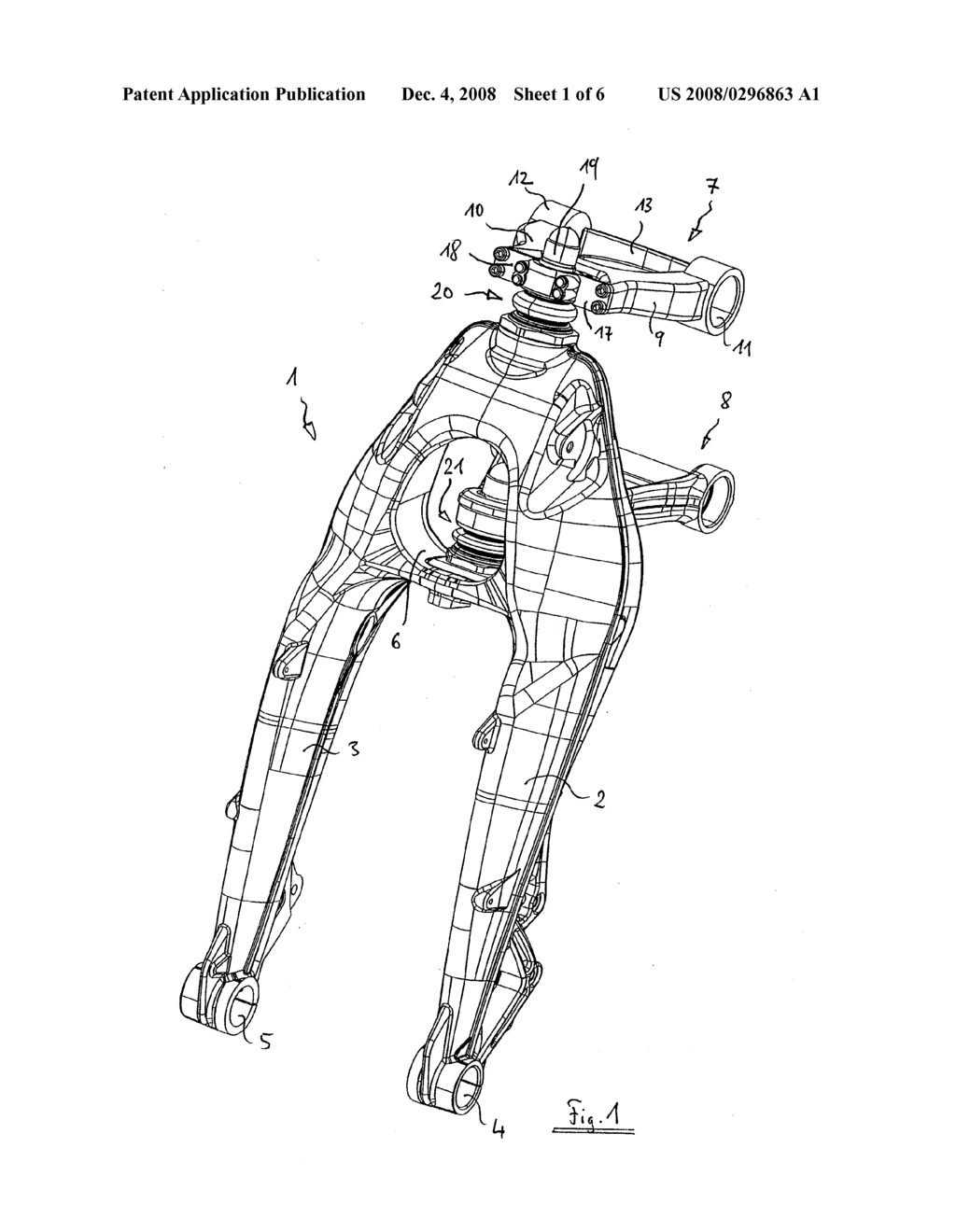 Motorcycle having a Front Wheel Suspension - diagram, schematic, and image 02