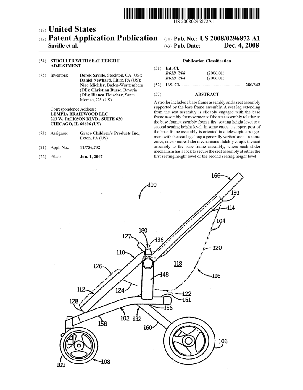 Stroller with Seat Height Adjustment - diagram, schematic, and image 01