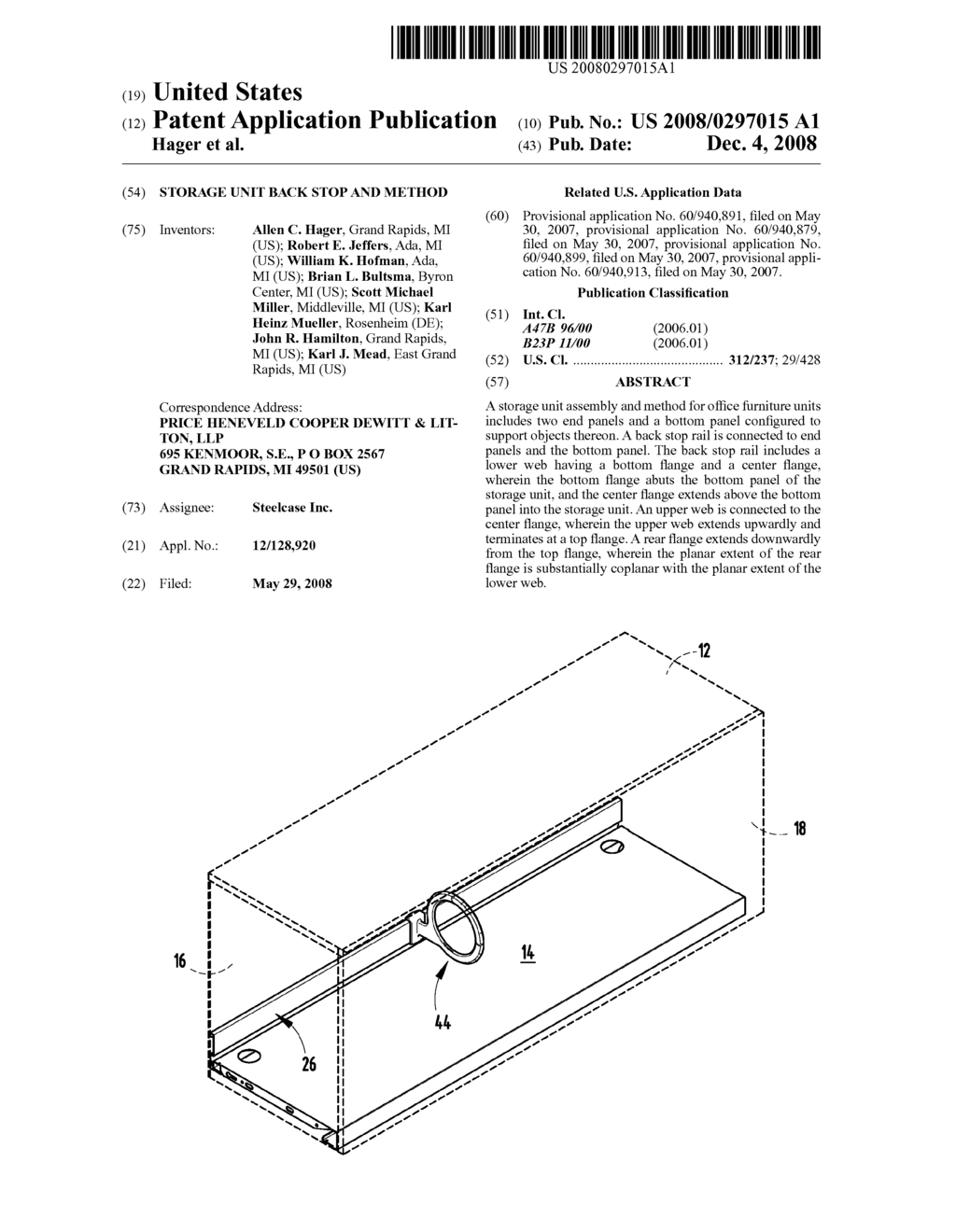 STORAGE UNIT BACK STOP AND METHOD - diagram, schematic, and image 01