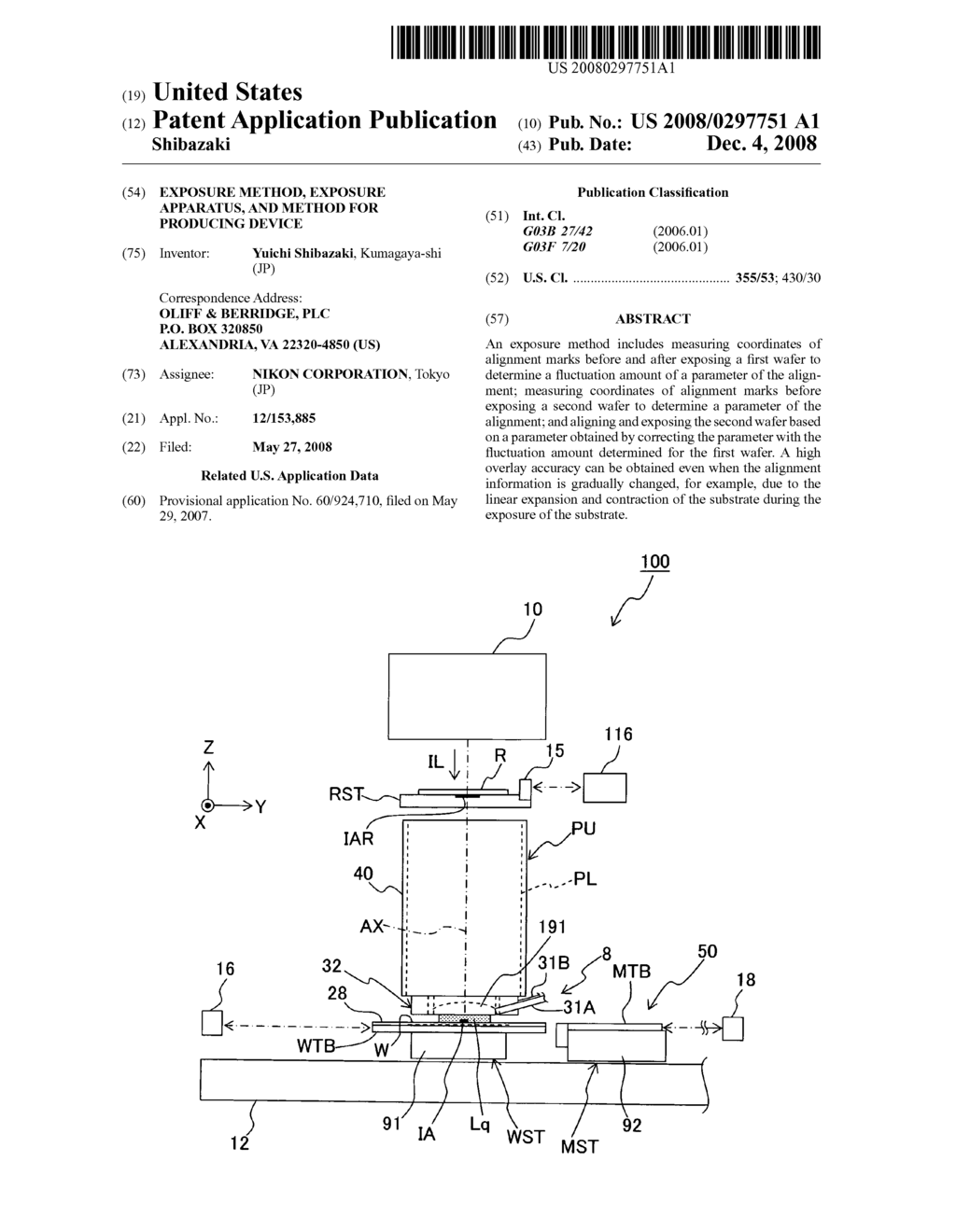 Exposure method, exposure apparatus, and method for producing device - diagram, schematic, and image 01