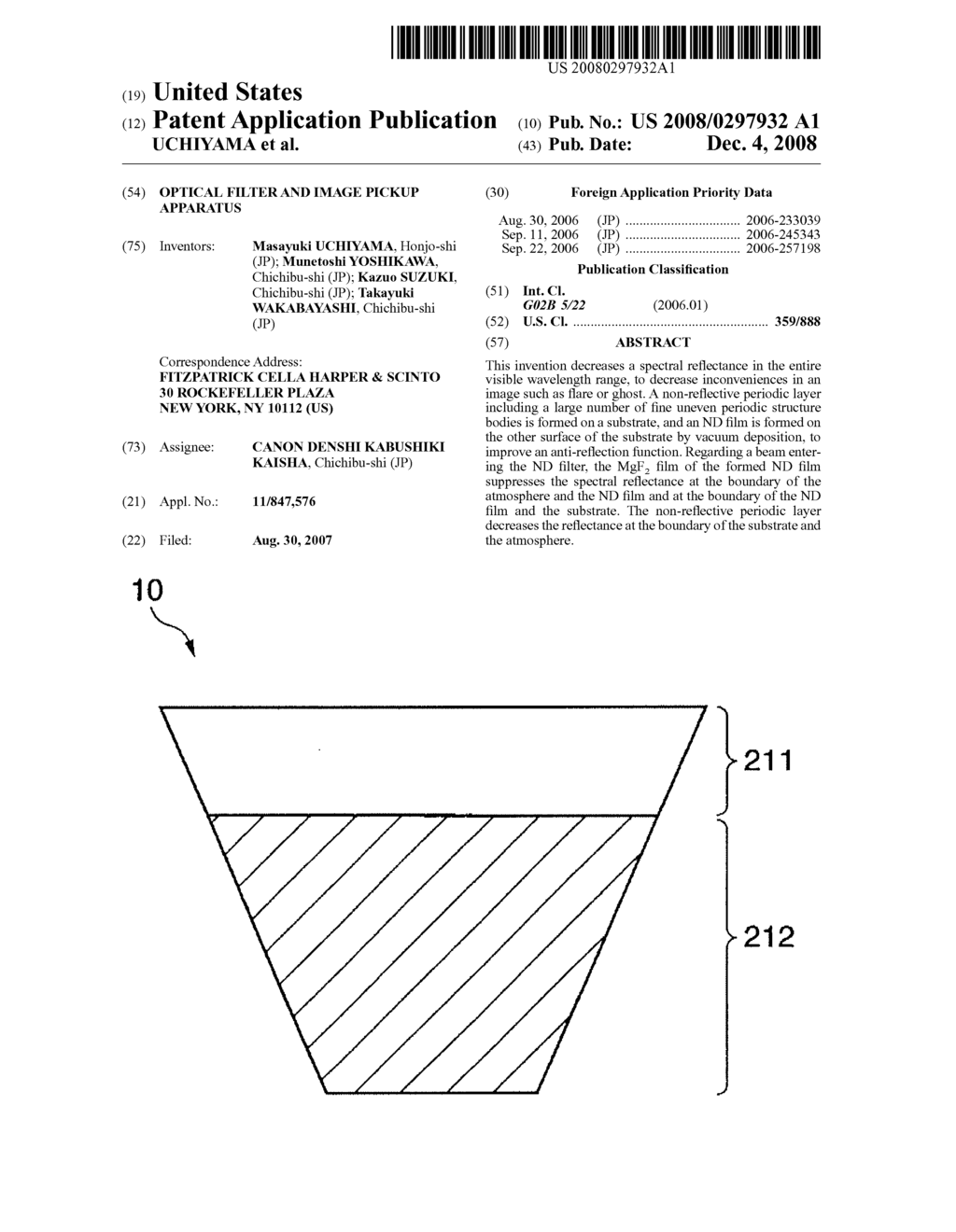 OPTICAL FILTER AND IMAGE PICKUP APPARATUS - diagram, schematic, and image 01