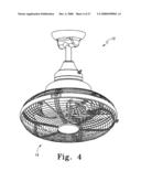 Fan assembly having improved hanger arrangement diagram and image