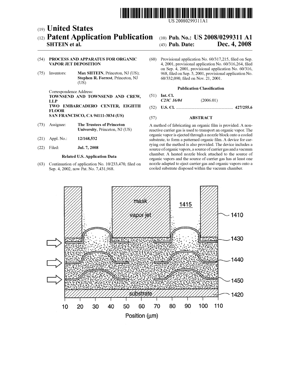 Process and Apparatus for Organic Vapor Jet Deposition - diagram, schematic, and image 01