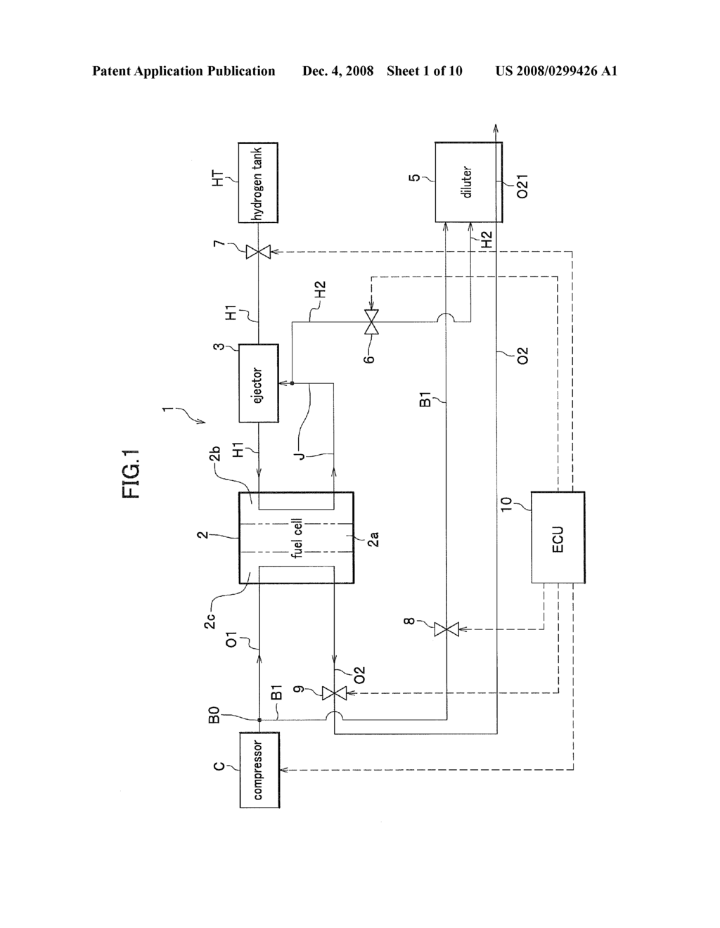 FUEL CELL SYSTEM AND METHOD FOR CONTROLLING AIR-FLOW RATE THEREIN - diagram, schematic, and image 02