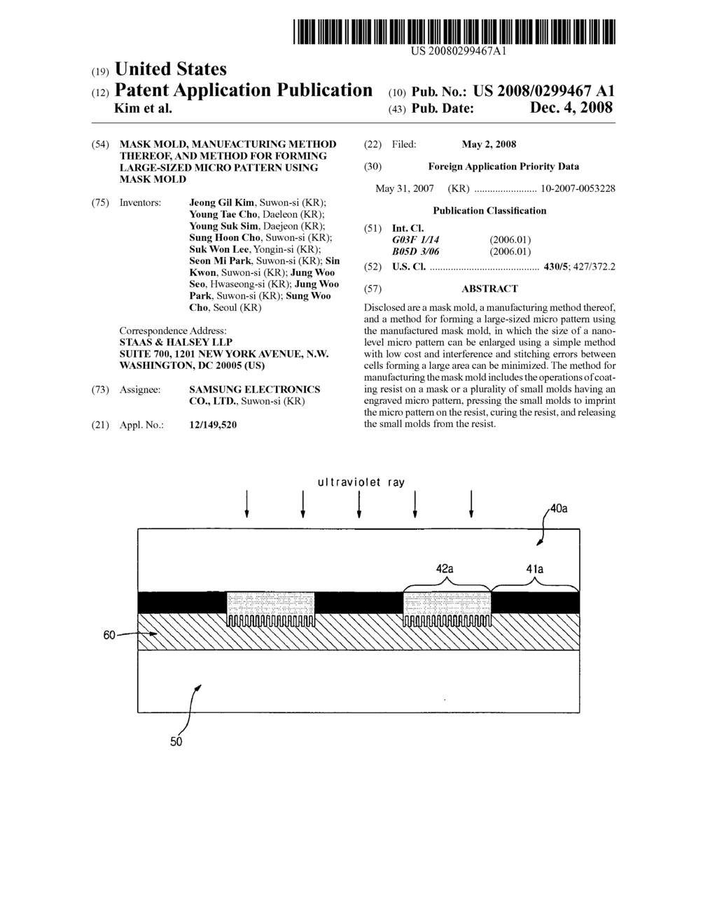 Mask mold, manufacturing method thereof, and method for forming large-sized micro pattern using mask mold - diagram, schematic, and image 01