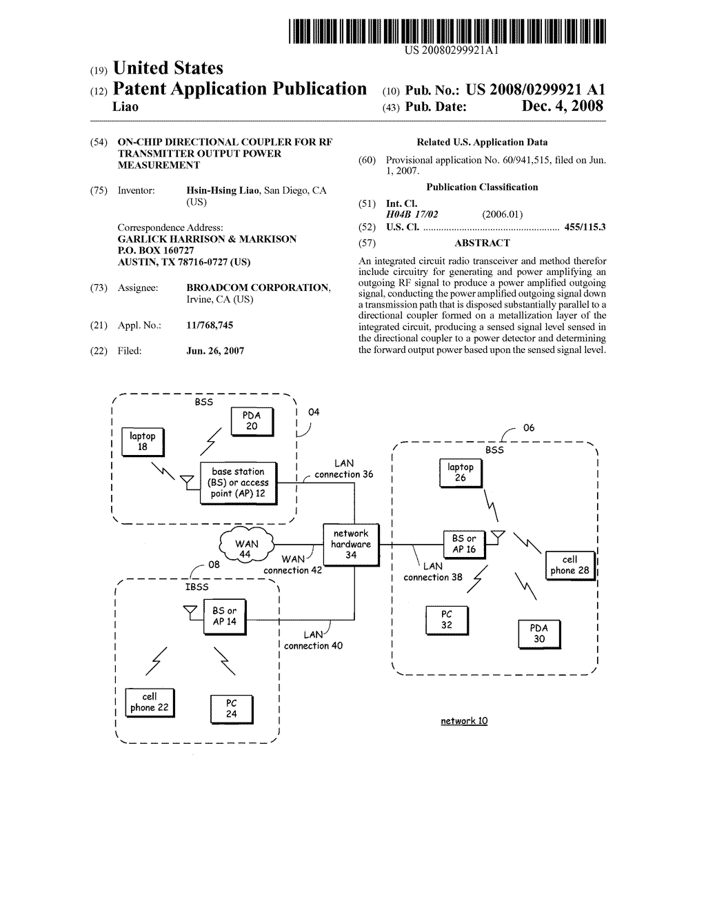 ON-CHIP DIRECTIONAL COUPLER FOR RF TRANSMITTER OUTPUT POWER MEASUREMENT - diagram, schematic, and image 01