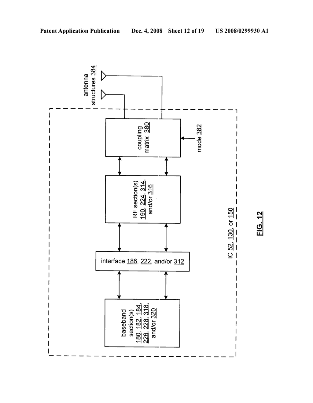 IC with multi-mode antenna coupling matrix - diagram, schematic, and image 13