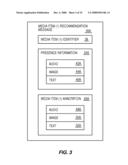 SYSTEM AND METHOD FOR PROCESSING A RECEIVED MEDIA ITEM RECOMMENDATION MESSAGE COMPRISING RECOMMENDER PRESENCE INFORMATION diagram and image