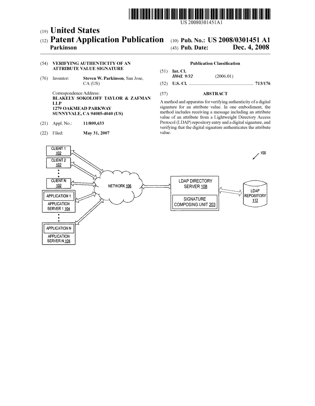 Verifying authenticity of an attribute value signature - diagram, schematic, and image 01