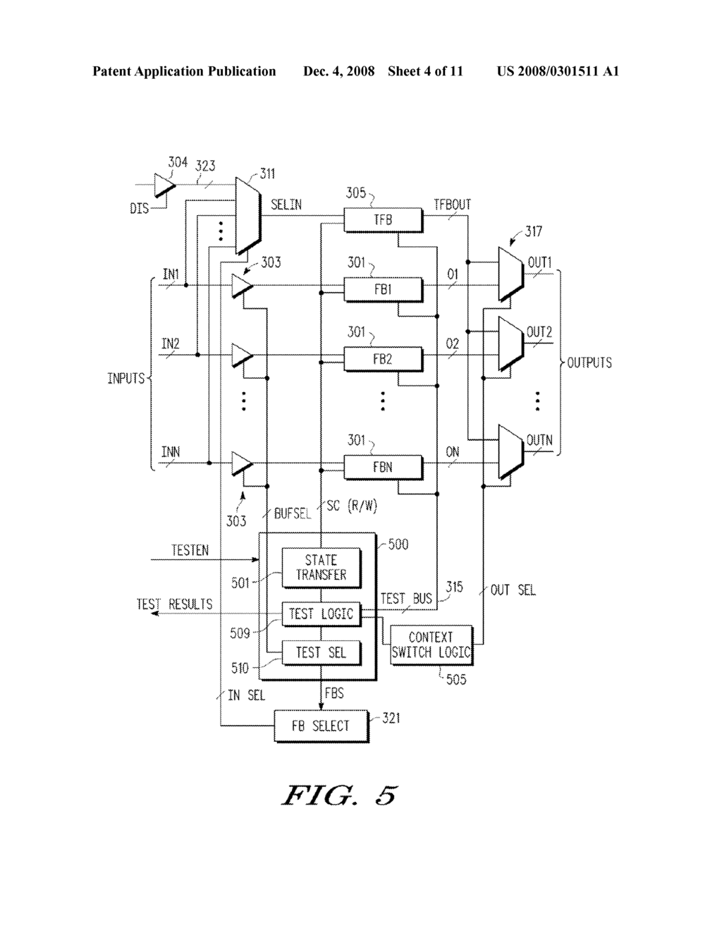 INTEGRATED CIRCUIT WITH CONTINUOUS TESTING OF REPETITIVE FUNCTIONAL BLOCKS - diagram, schematic, and image 05