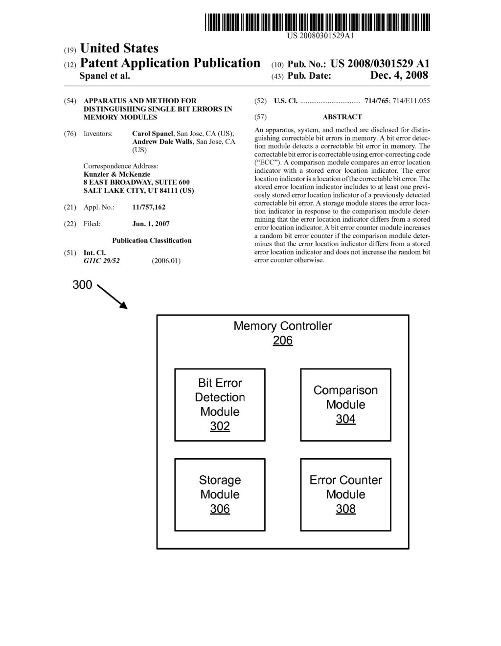 APPARATUS AND METHOD FOR DISTINGUISHING SINGLE BIT ERRORS IN MEMORY MODULES - diagram, schematic, and image 01