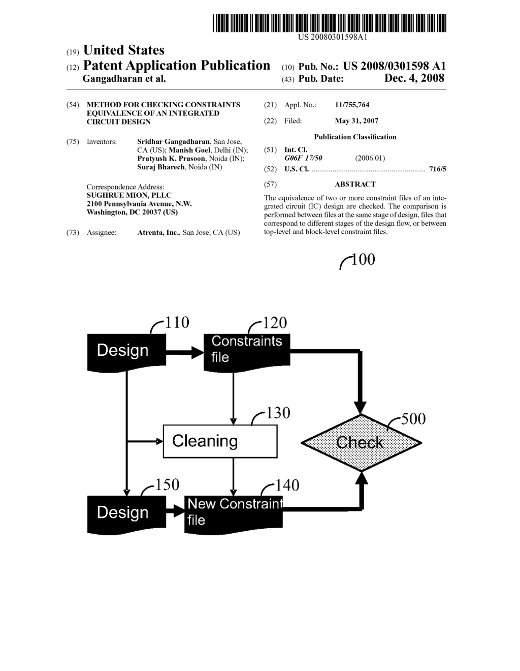  METHOD FOR CHECKING CONSTRAINTS EQUIVALENCE OF AN INTEGRATED CIRCUIT DESIGN - diagram, schematic, and image 01