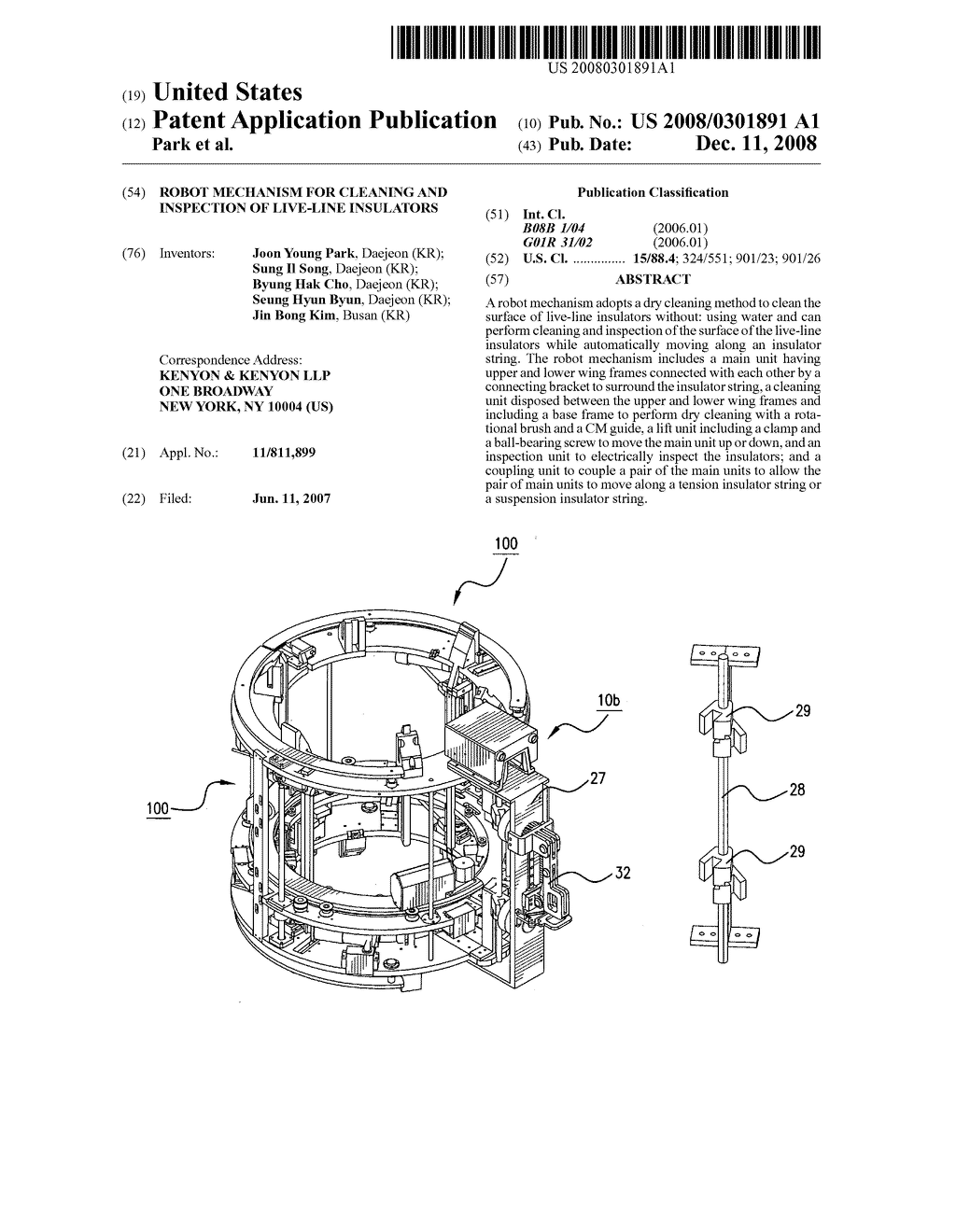 Robot mechanism for cleaning and inspection of live-line insulators - diagram, schematic, and image 01