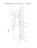 Cross laser device for installation of plate-shaped or board-shaped floor covering elements diagram and image